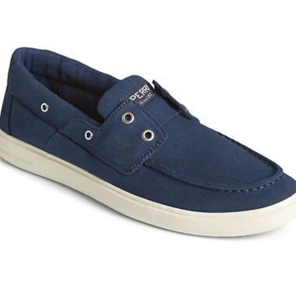 Sperry Mens Outer Banks Deck Shoes 10 Navy Blue Slip On Sneakers - Picture 1 of 7